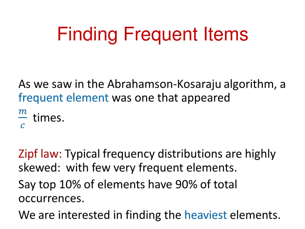 finding frequent items
