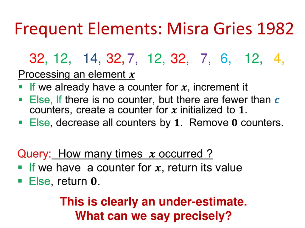 frequent elements misra gries 1982 1