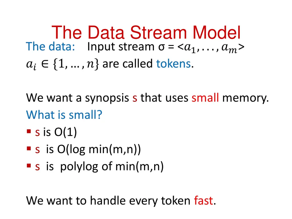 the data stream model