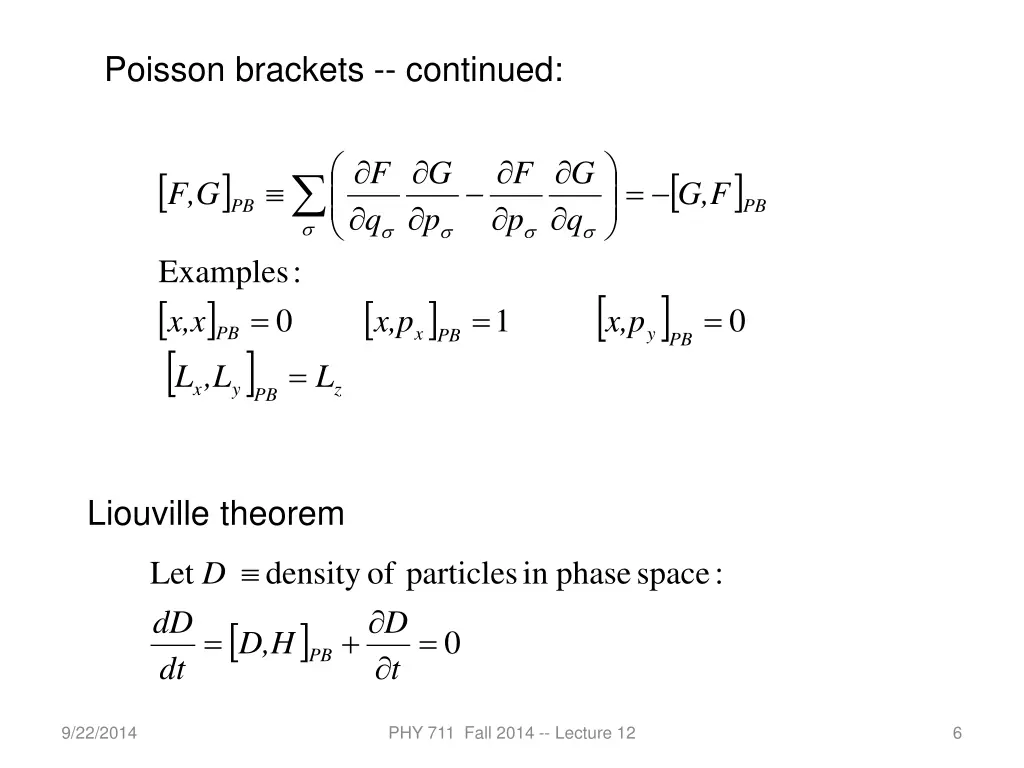 poisson brackets continued