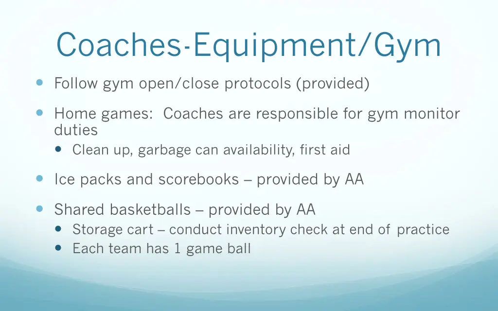 coaches equipment gym
