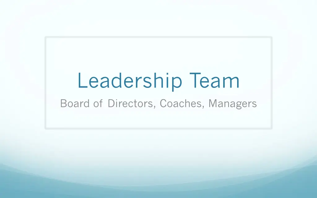 leadership team board of directors coaches