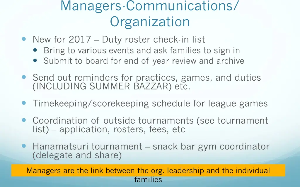 managers communications organization new for 2017