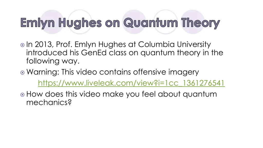 emlyn hughes on quantum theory