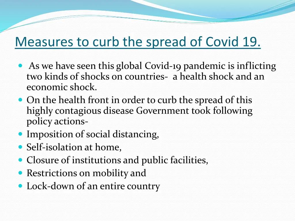 measures to curb the spread of covid 19