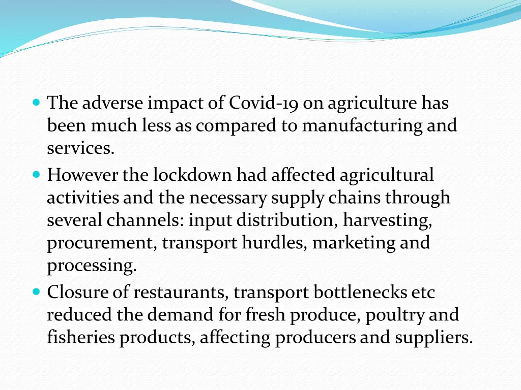 the adverse impact of covid 19 on agriculture