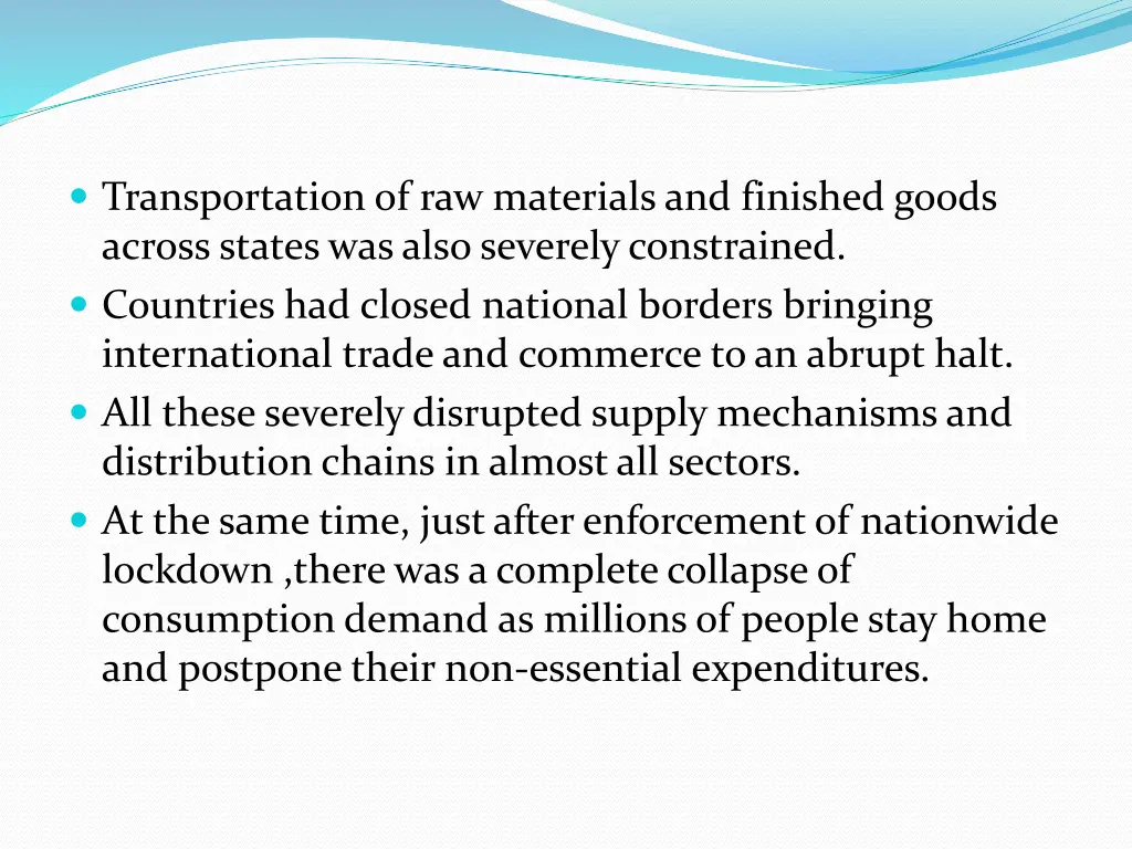 transportation of raw materials and finished
