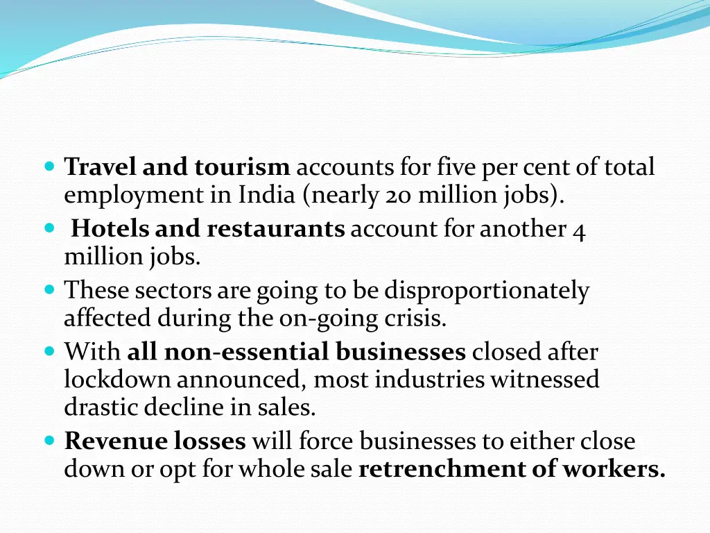 travel and tourism accounts for five per cent