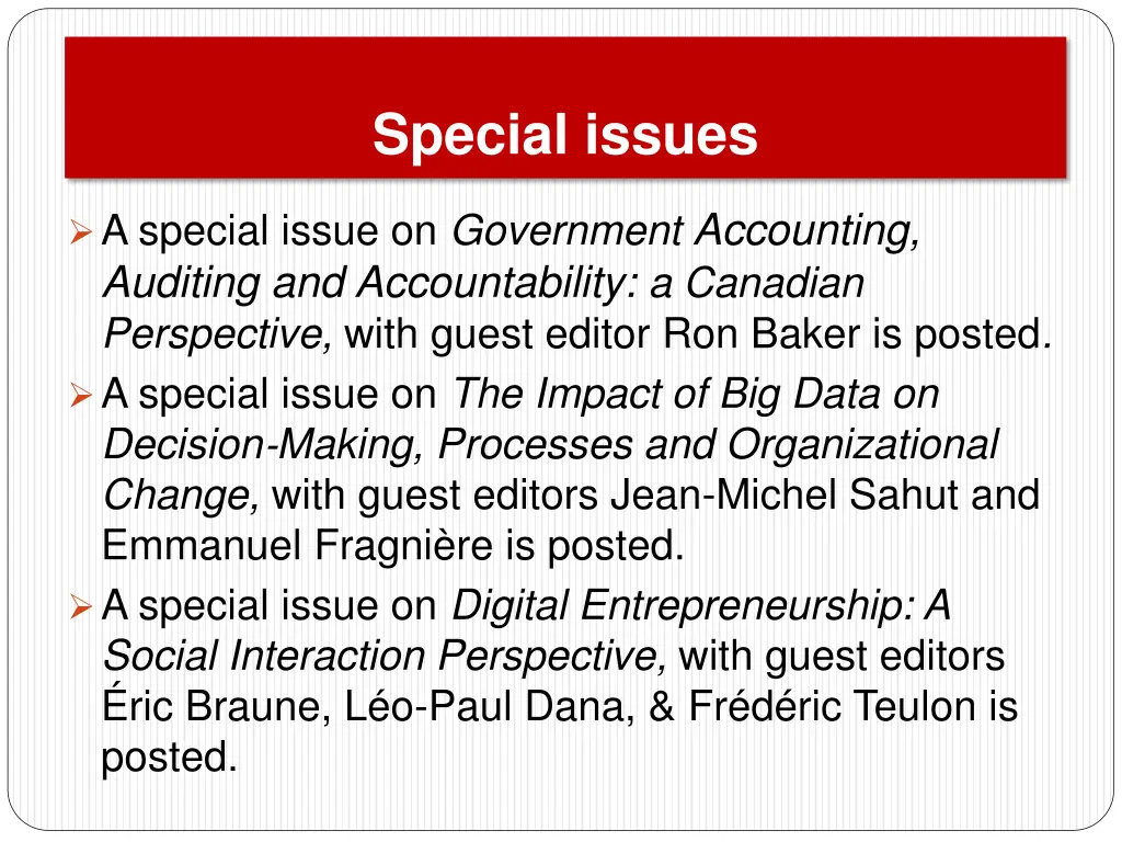 special issues 1