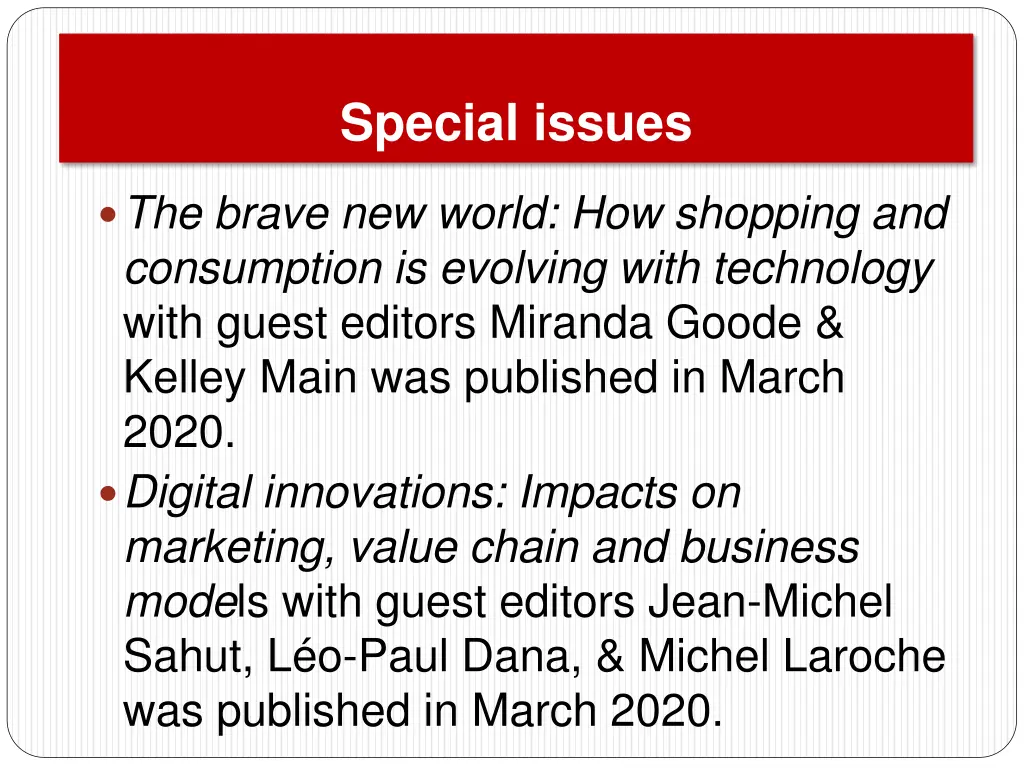 special issues
