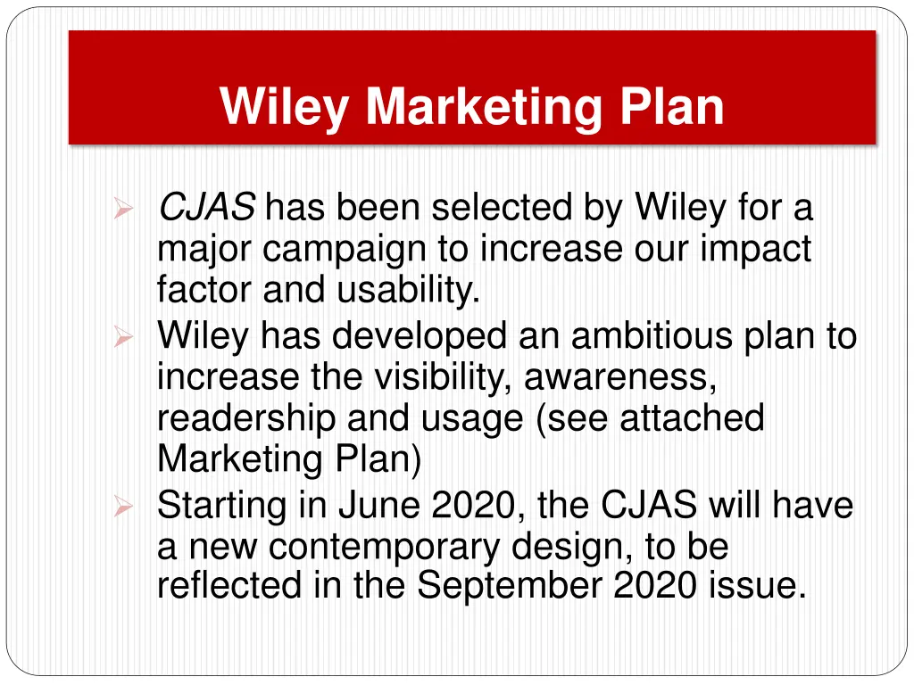 wiley marketing plan
