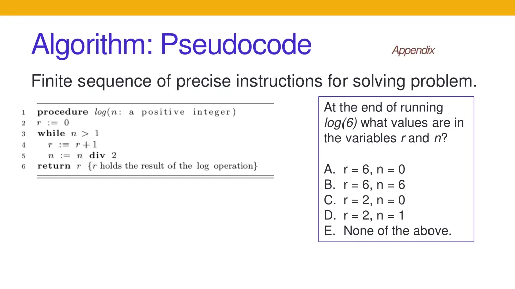 algorithm pseudocode