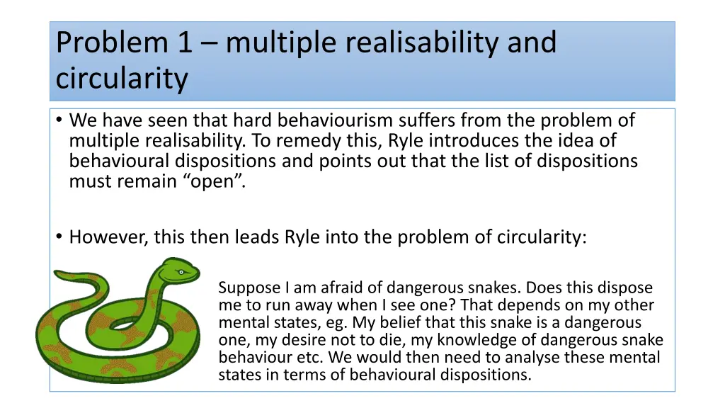 problem 1 multiple realisability and circularity