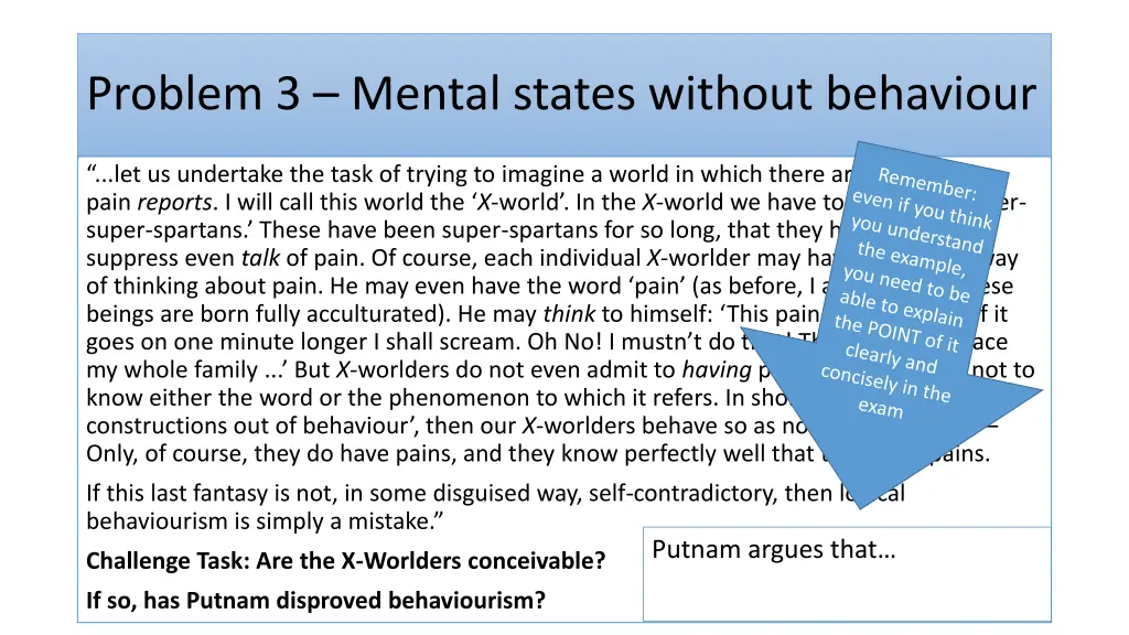 problem 3 mental states without behaviour 1