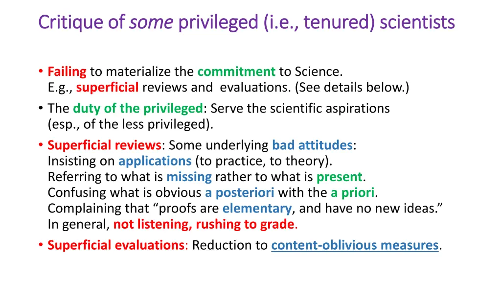 critique of critique of some