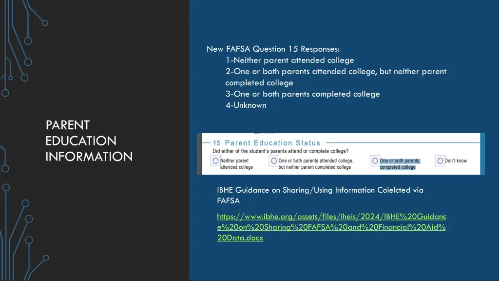 new fafsa question 15 responses 1 neither parent