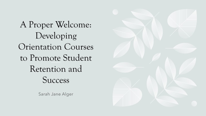a proper welcome developing orientation courses