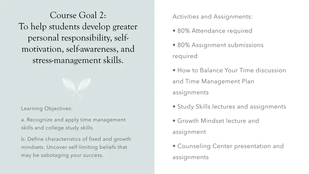 course goal 2