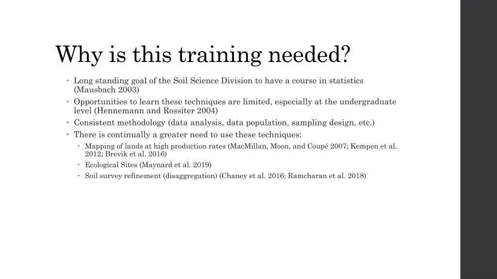 why is this training needed