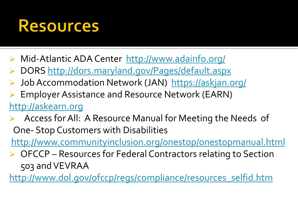 mid atlantic ada center http www adainfo org dors
