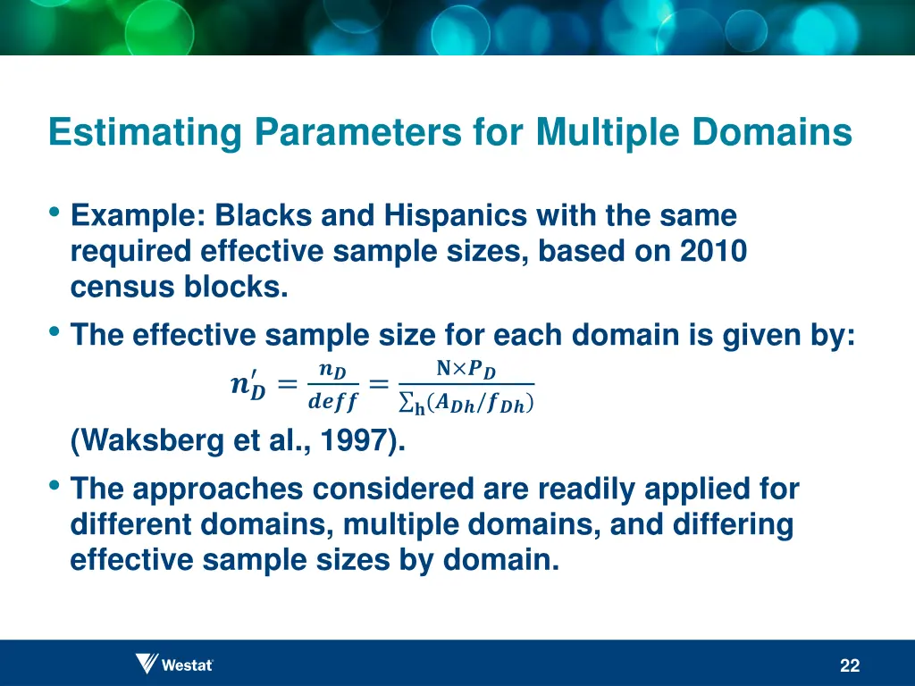 estimating parameters for multiple domains
