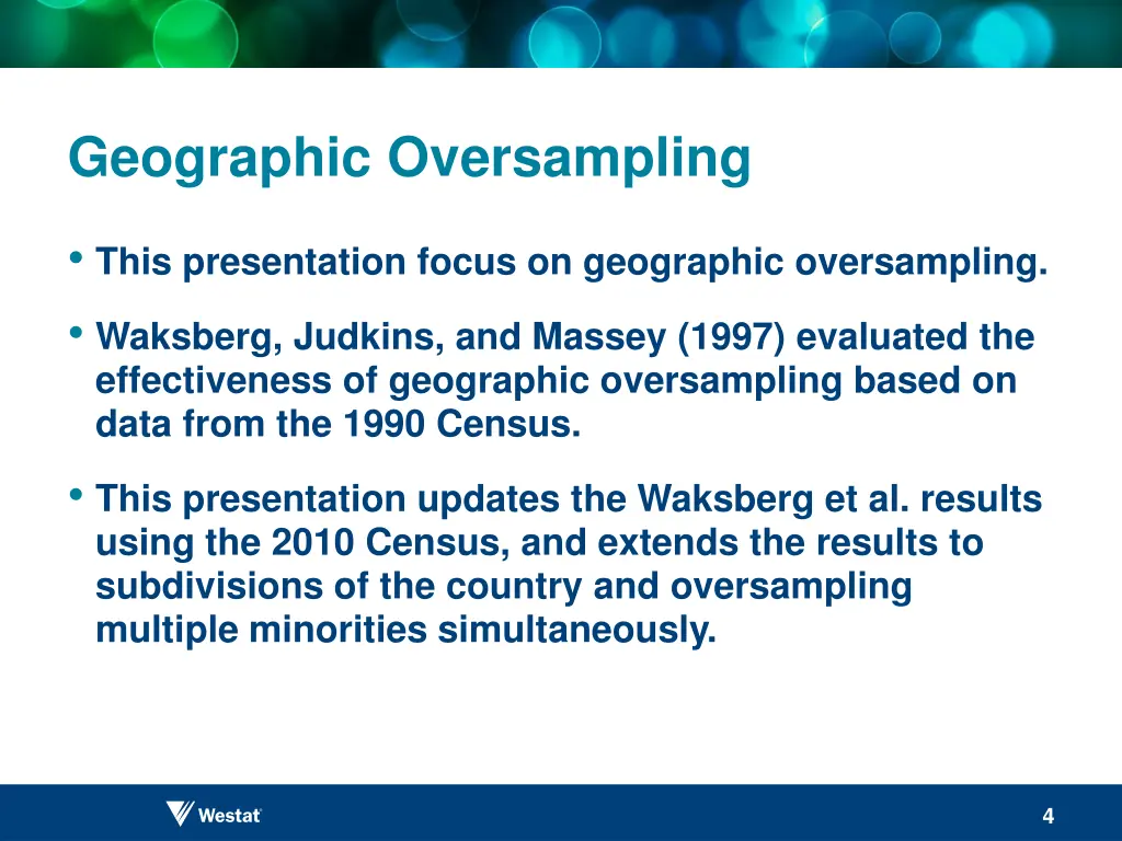 geographic oversampling