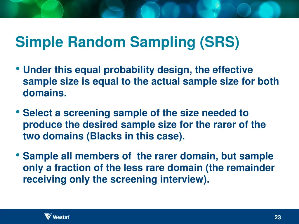 simple random sampling srs