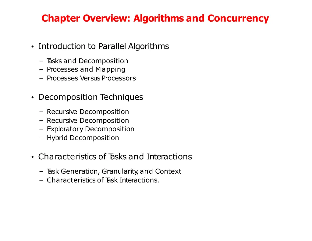 chapter overview algorithms and concurrency