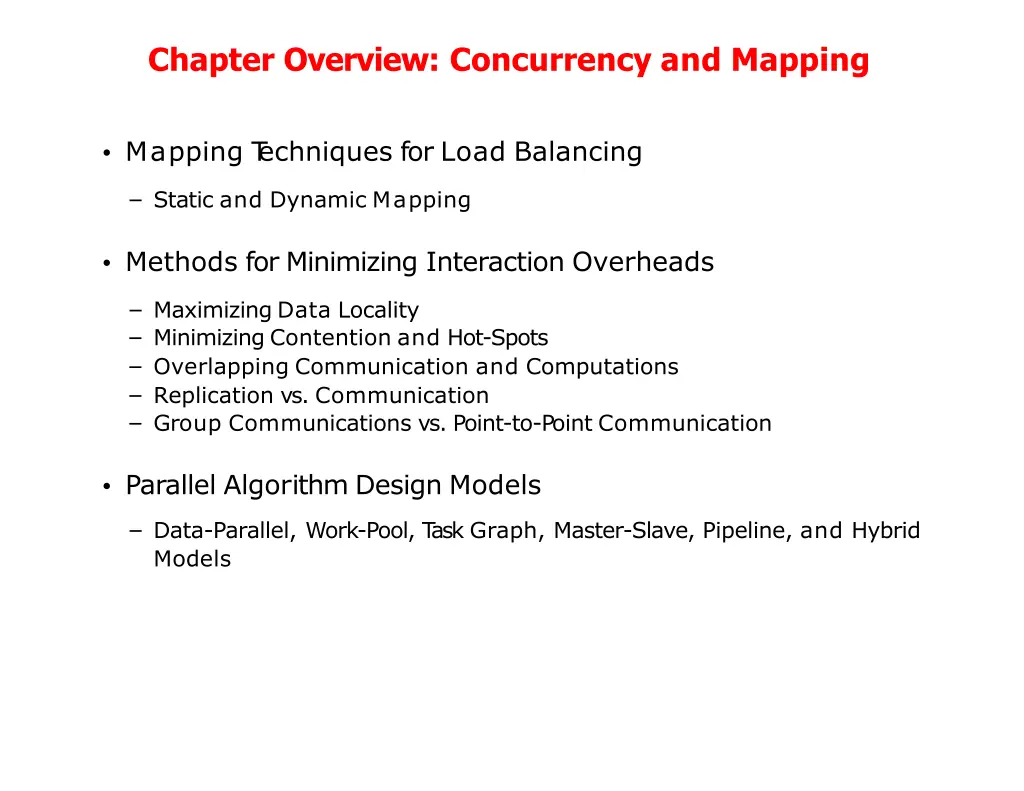 chapter overview concurrency and mapping