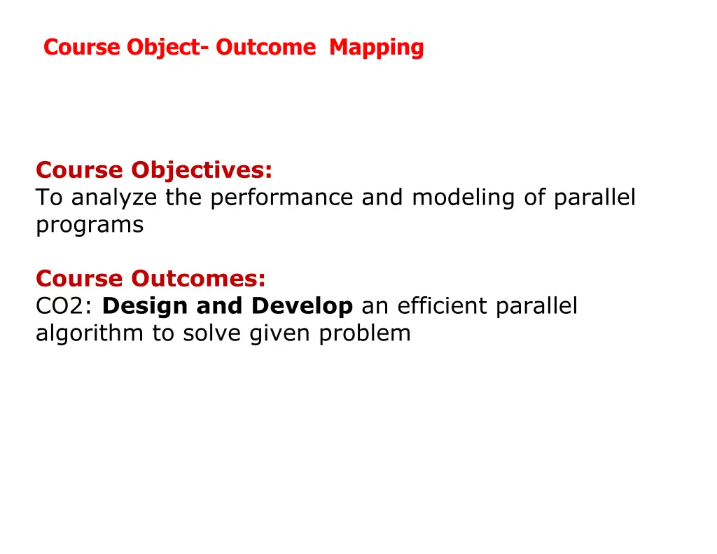 course object outcome mapping