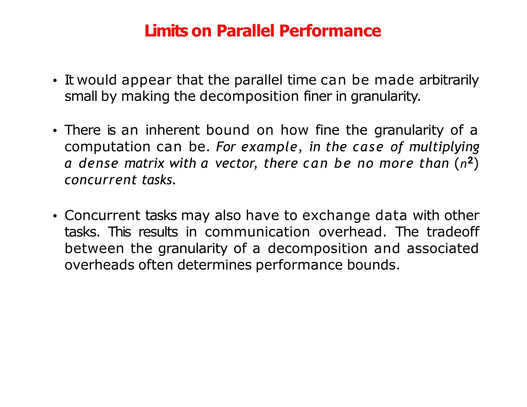 limitson parallel performance