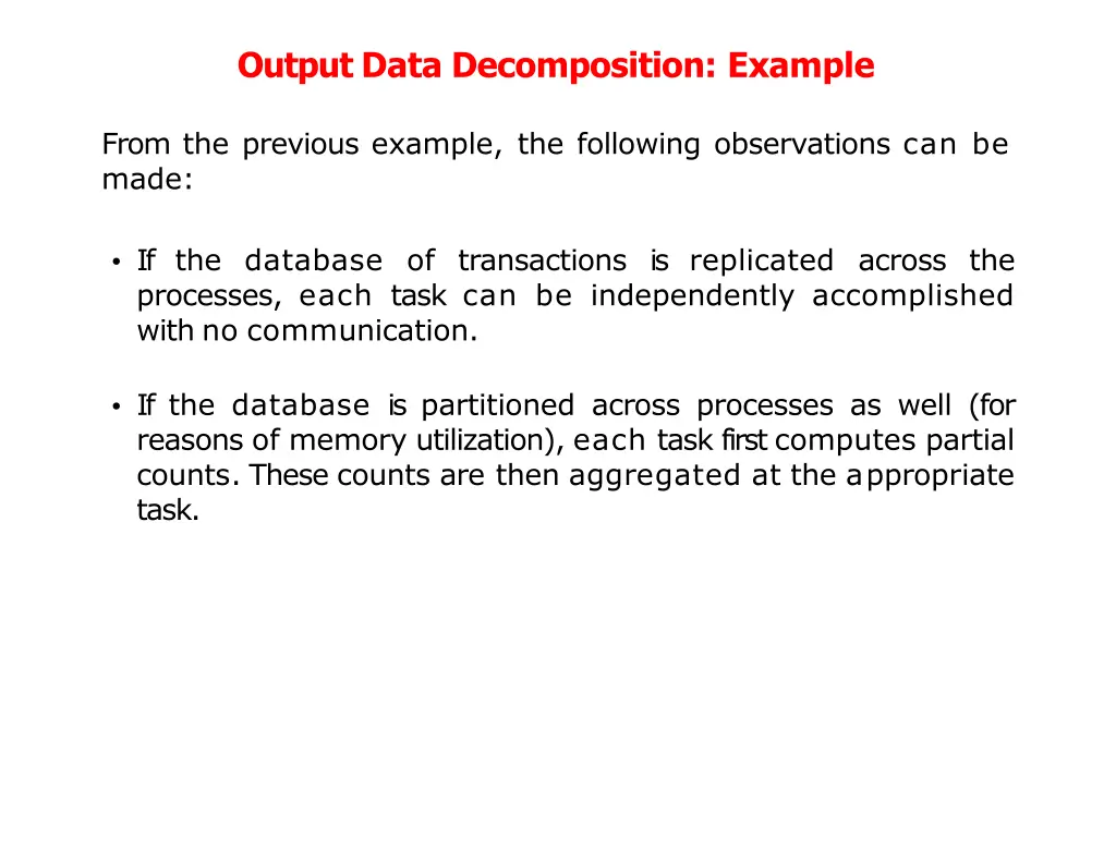 output data decomposition example 3