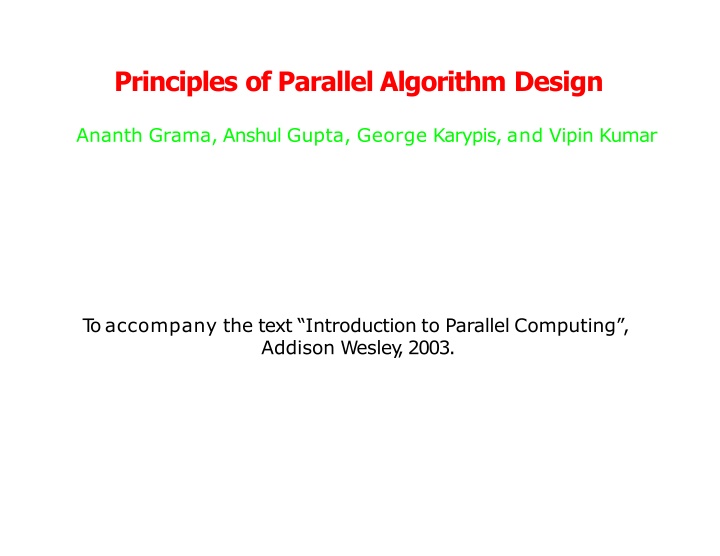 principles of parallel algorithm design