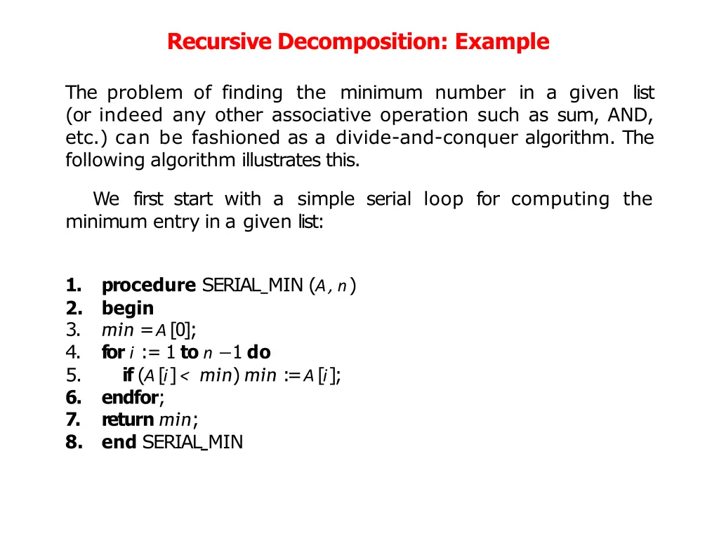 recursive decomposition example 1