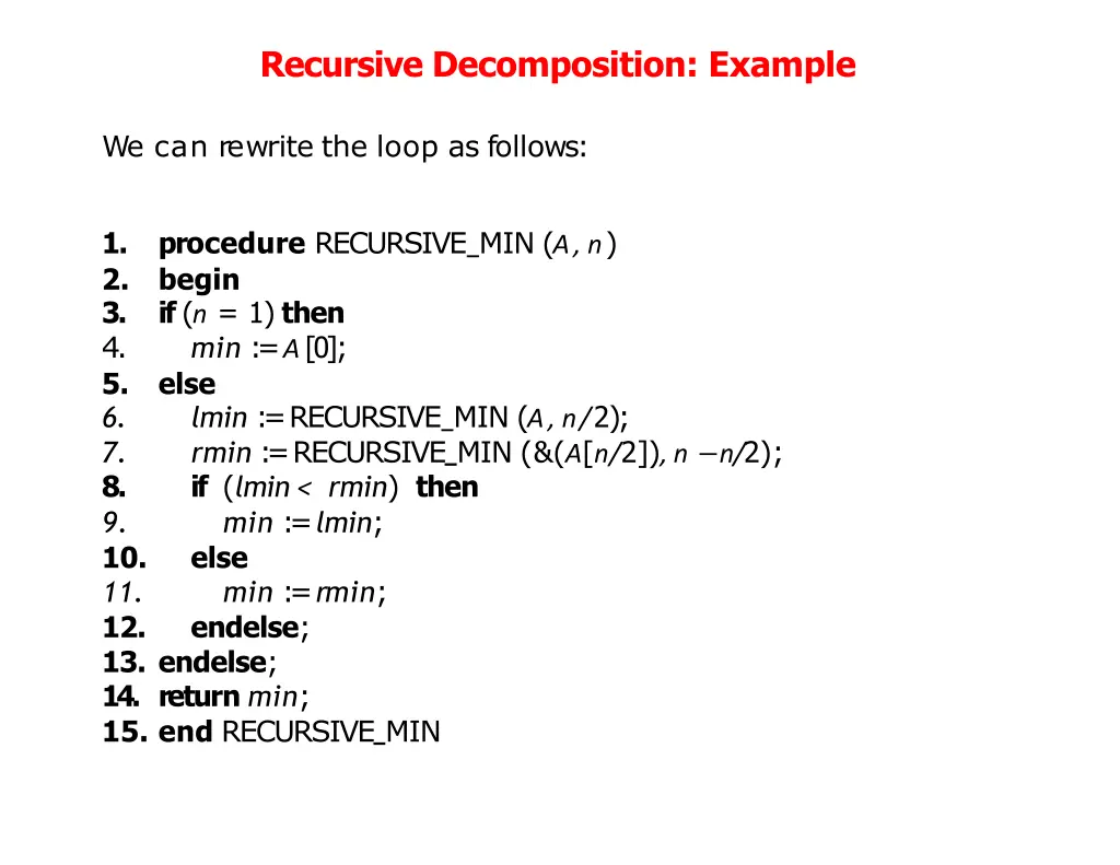 recursive decomposition example 2
