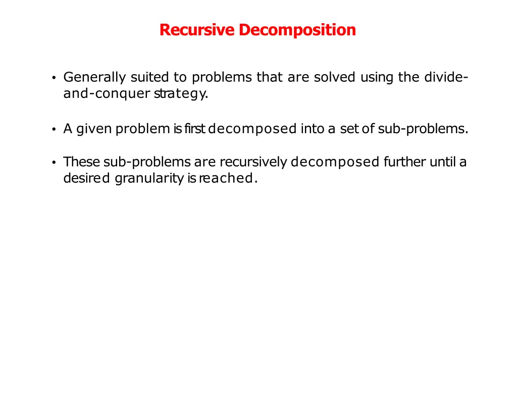 recursive decomposition