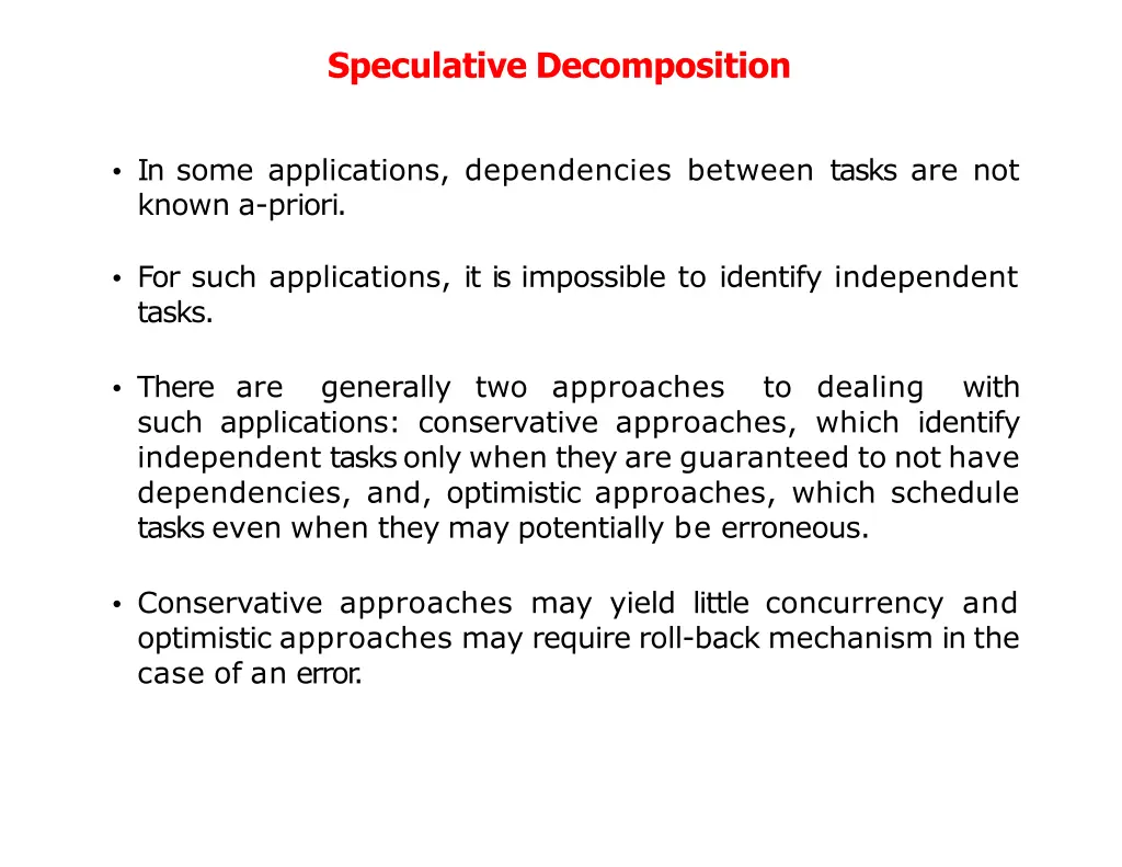 speculative decomposition