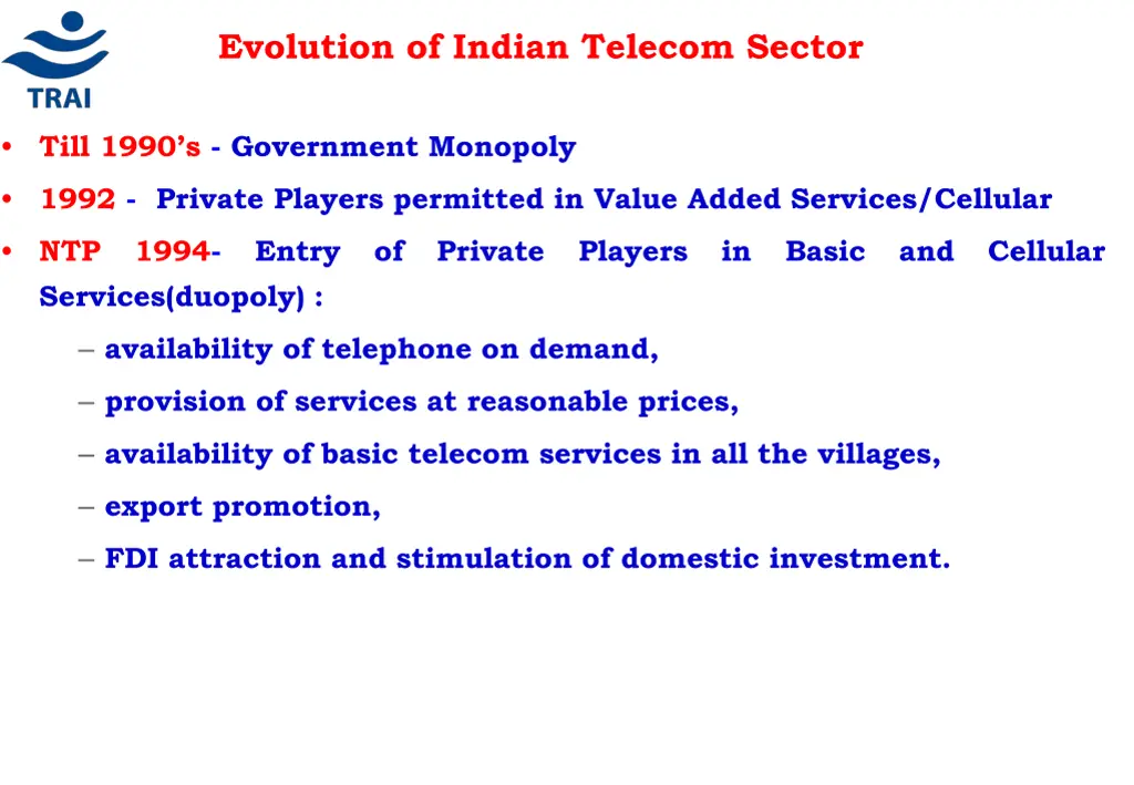 evolution of indian telecom sector