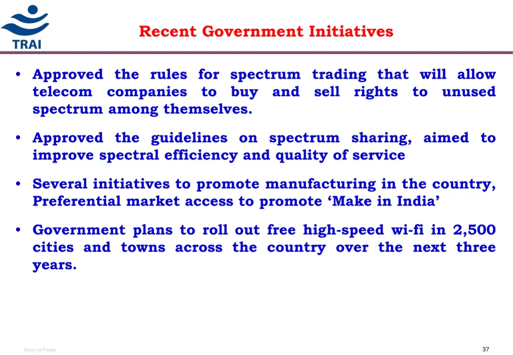 recent government initiatives