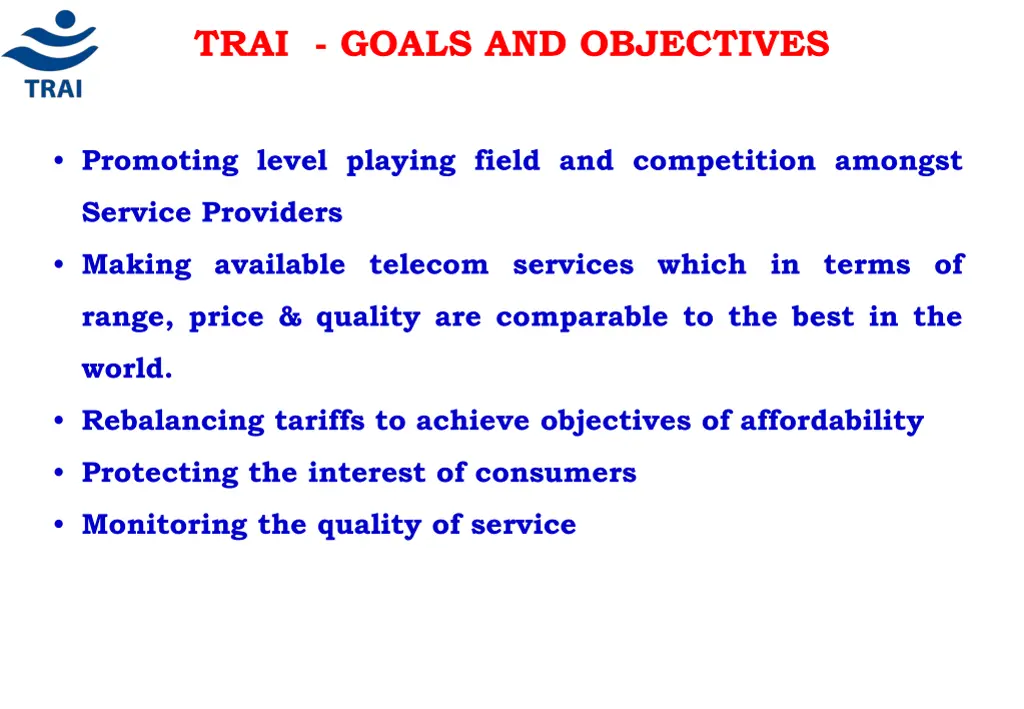 trai goals and objectives 1