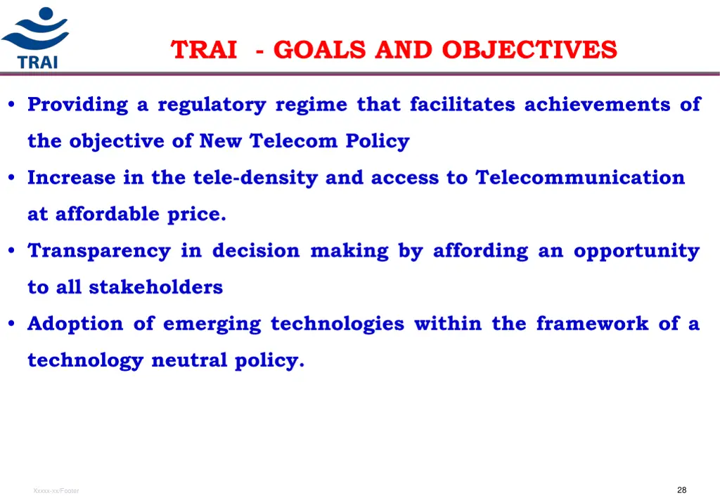 trai goals and objectives
