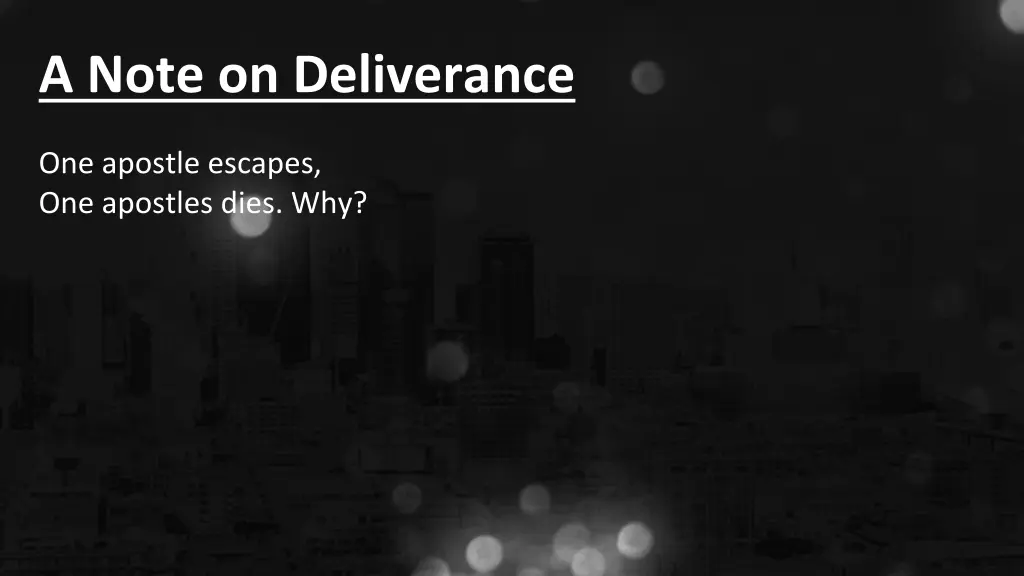 a note on deliverance 1