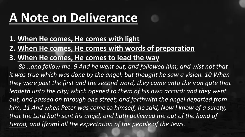 a note on deliverance