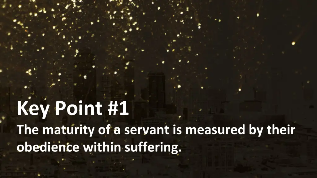 key point 1 the maturity of a servant is measured