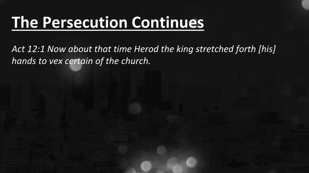 the persecution continues