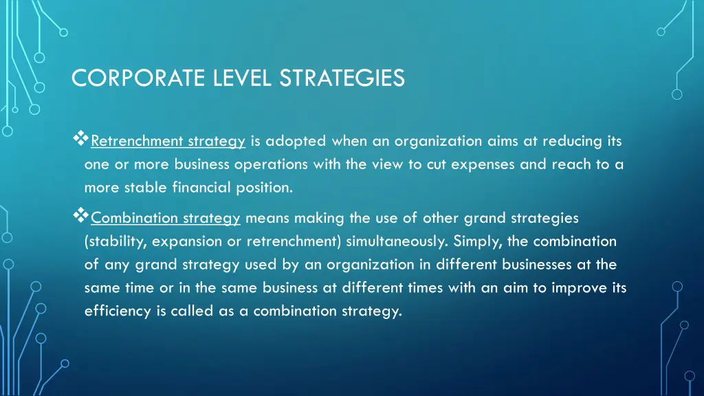 corporate level strategies 1