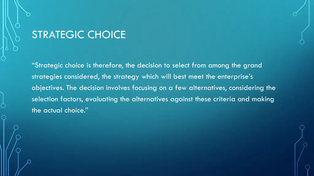 strategic choice