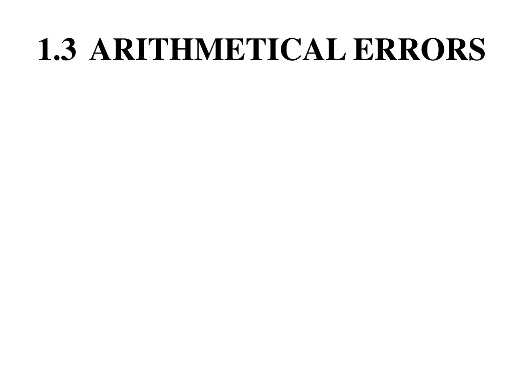 1 3 arithmetical errors