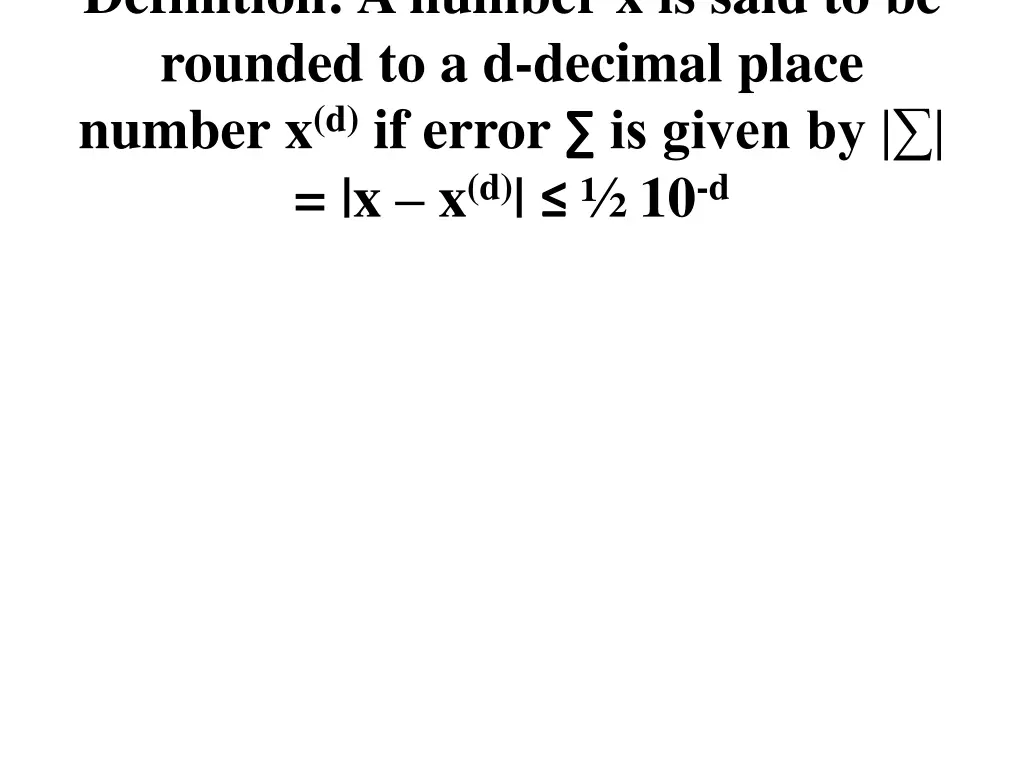 definition a number x is said to be rounded