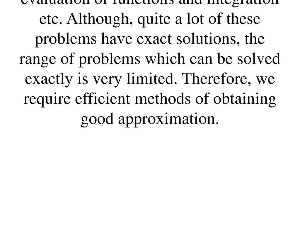 evaluation of functions and integration